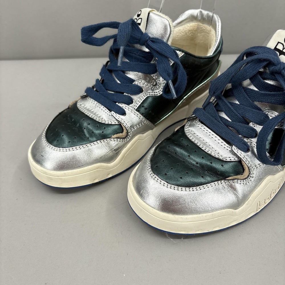 Isabel Marant Shoes Womens Size 5 Metallic Silver Green Blue Low Top Sneakers - Picture 5 of 13